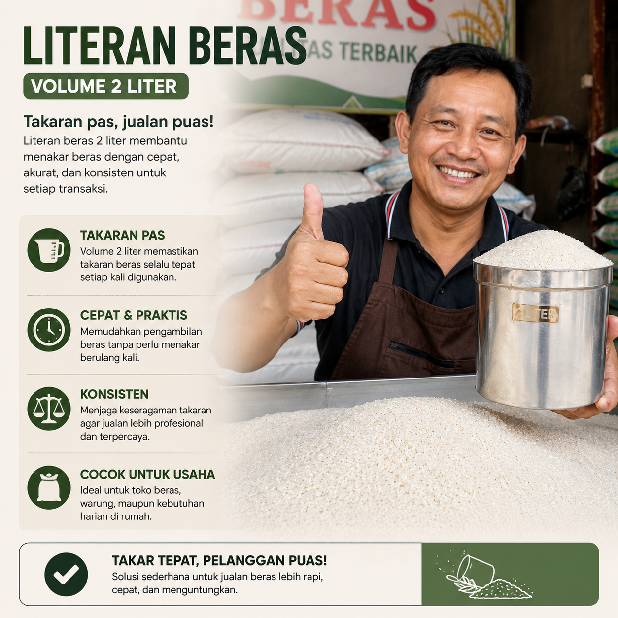 Literan beras 2Liter